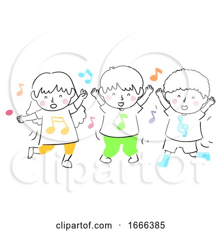 Kids Sing Dance Illustration by BNP Design Studio