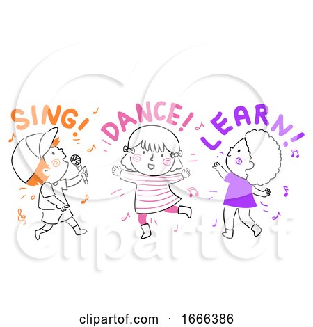 Kids Sing Dance Learn Illustration by BNP Design Studio