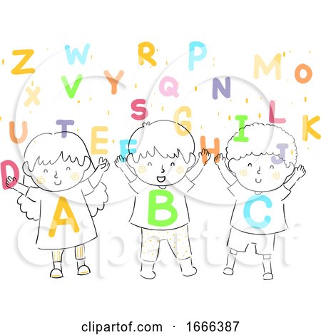 Kids Shower Alphabet Illustration by BNP Design Studio