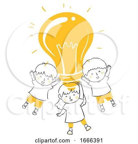 Kids Idea Light Bulb Illustration by BNP Design Studio