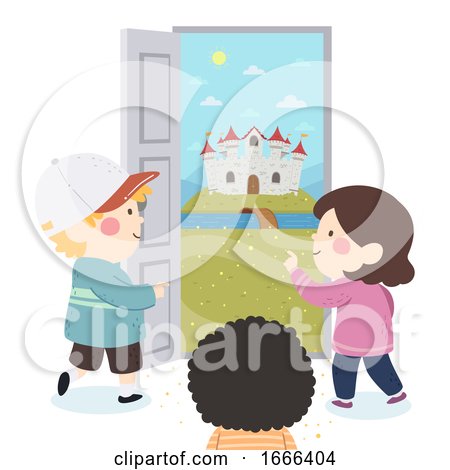 Kids Door to Castle Fantasy Illustration by BNP Design Studio