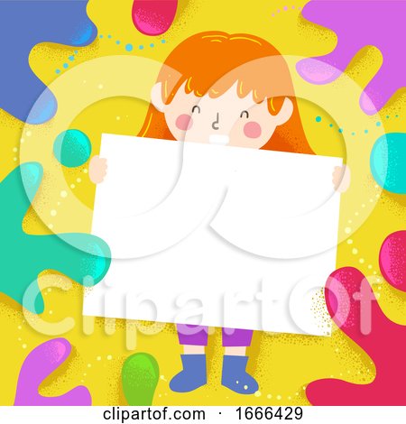 Kid Girl Color Splat Board Illustration by BNP Design Studio