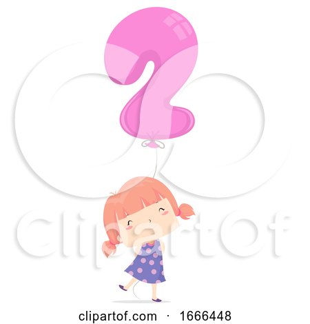 Kid Girl Balloon Number Two Illustration by BNP Design Studio