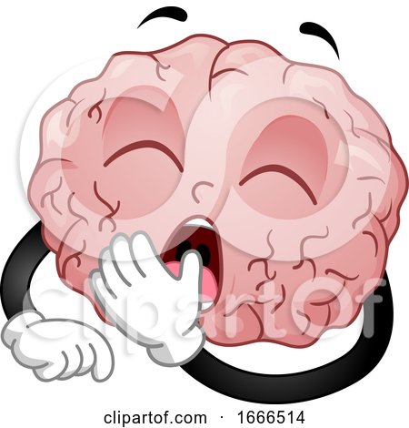 Brain Mascot Yawn Illustration by BNP Design Studio