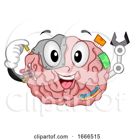 Brain Mascot Robotics Illustration by BNP Design Studio