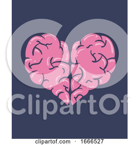 Brain Heart Shape Illustration by BNP Design Studio