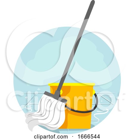 Household Chores Mopping Floor Illustration by BNP Design Studio