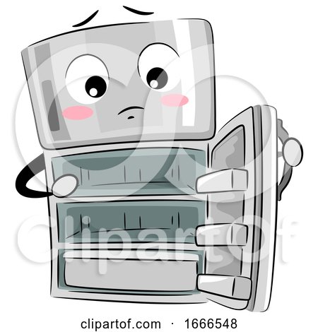 Mascot Refrigerator Empty Illustration by BNP Design Studio