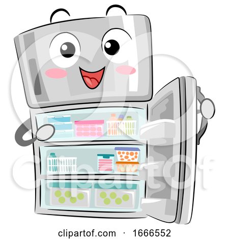 Mascot Refrigerator Organized Illustration by BNP Design Studio