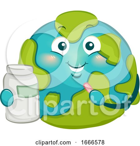 Mascot Big Earth Pills Illustration by BNP Design Studio