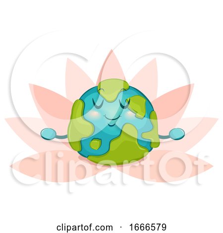 Mascot Big Earth Yoga Illustration by BNP Design Studio