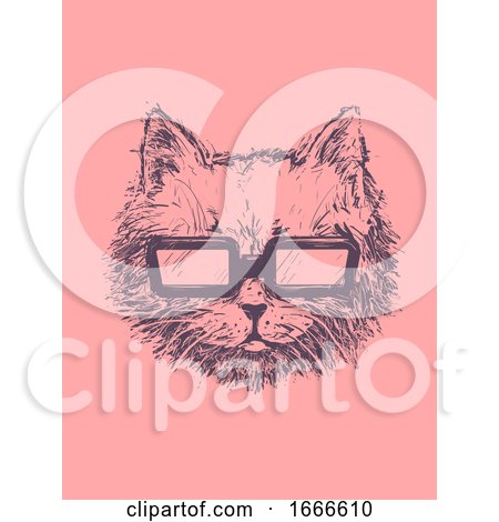 Cat Sketch Sunglasses Illustration by BNP Design Studio