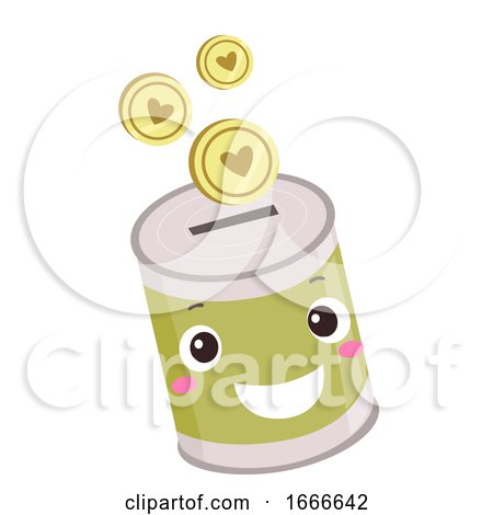 Donation Coin Bank Mascot Illustration by BNP Design Studio