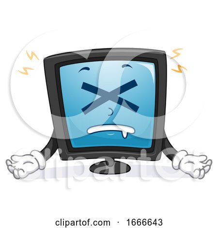 Computer Crashed Mascot Illustration by BNP Design Studio