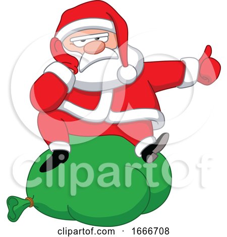 Santa Sitting on His Sack and Hitchhiking by yayayoyo