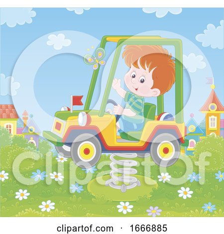 Boy on a Playground Truck by Alex Bannykh