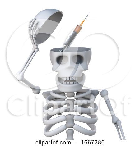 3d Skeleton Reveals a Syringe Inside His Skull by Steve Young