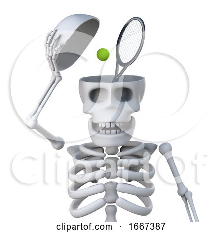 3d Skeleton Has Tennis on His Mind by Steve Young