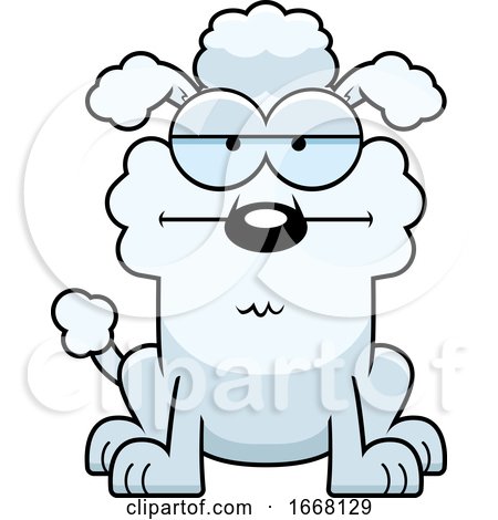 Cartoon Bored White Poodle Dog by Cory Thoman