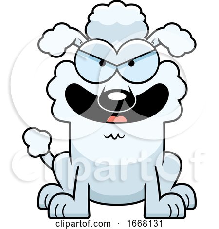 Cartoon Evil White Poodle Dog by Cory Thoman