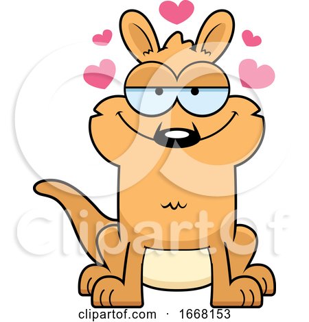 Cartoon Kangaroo in Love by Cory Thoman