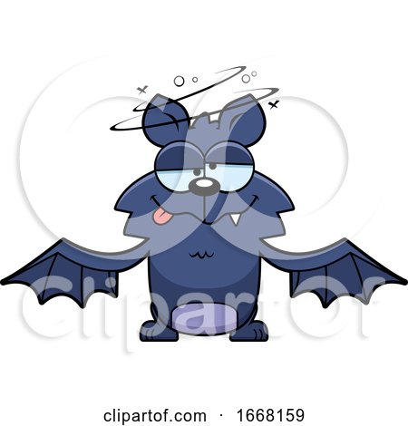 Cartoon Drunk Flying Bat by Cory Thoman