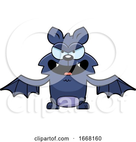 Cartoon Evil Flying Bat by Cory Thoman