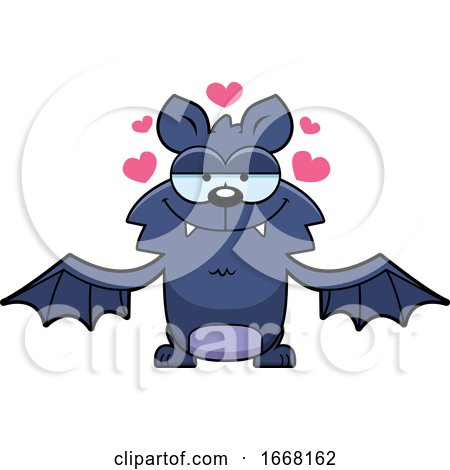 Cartoon Flying Bat in Love by Cory Thoman