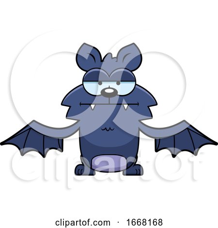 Cartoon Bored Flying Bat by Cory Thoman