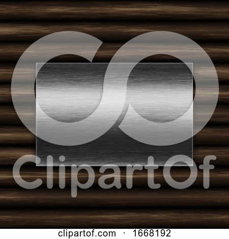 Grunge Metal Plate on an Old Wood Background by KJ Pargeter
