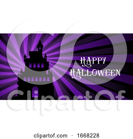 Halloween Banner with Castle on Starburst Design by KJ Pargeter