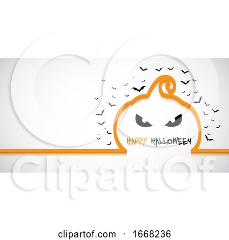 Simple Halloween Banner with Pumpkin Outline by KJ Pargeter