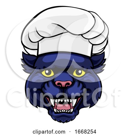 Panther Chef Mascot Cartoon Character by AtStockIllustration