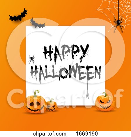 Halloween Background with White Space for Text and Pumpkins by KJ Pargeter
