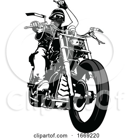 Grayscale Motorcyclist by dero