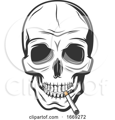 Skull Smoking a Cigarette by Vector Tradition SM
