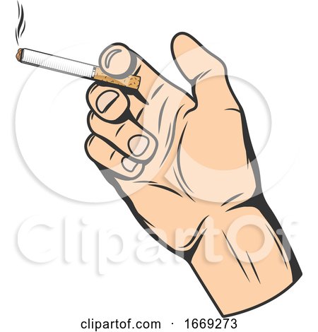 Hand Holding a Cigarette by Vector Tradition SM