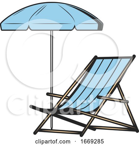 Beach Chair and Umbrella by Vector Tradition SM