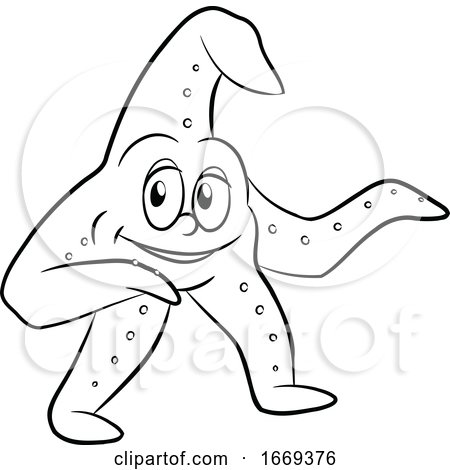 Black and White Happy Starfish by cidepix