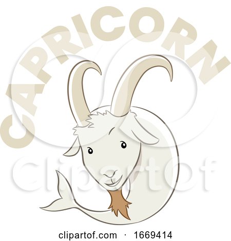 Colorful Cartoon of Capricorn Zodiac Sign by cidepix