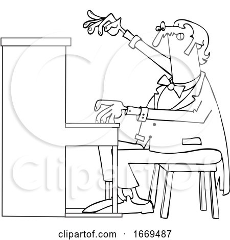 Cartoon Male Pianist by djart