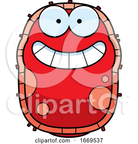 Cartoon Grinning Red Cell Germ by Cory Thoman