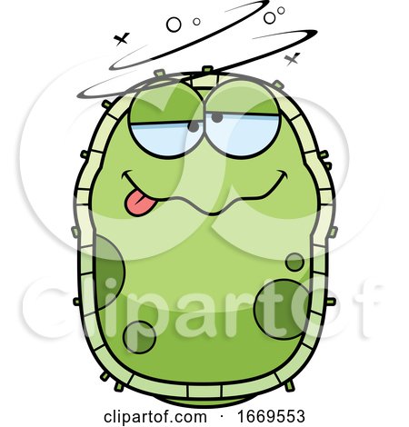 Cartoon Drunk Green Cell Germ by Cory Thoman