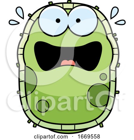 Cartoon Scared Green Cell Germ by Cory Thoman