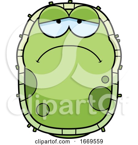 Cartoon Sad Green Cell Germ by Cory Thoman