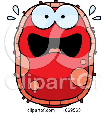Cartoon Scared Red Cell Germ by Cory Thoman