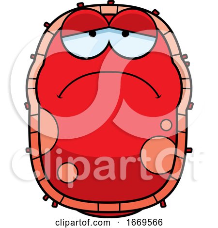 Cartoon Sad Red Cell Germ by Cory Thoman
