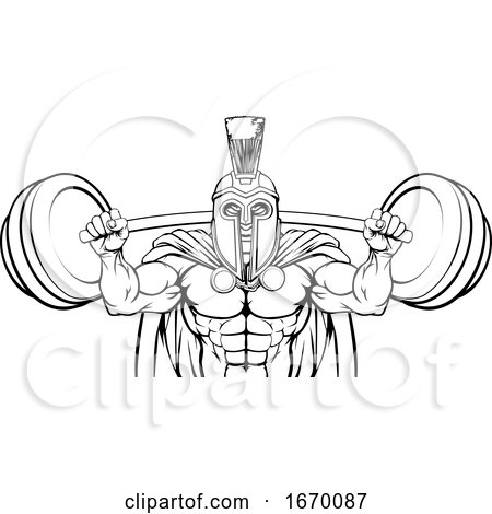 Spartan Trojan Weight Lifting Body Building Mascot by AtStockIllustration