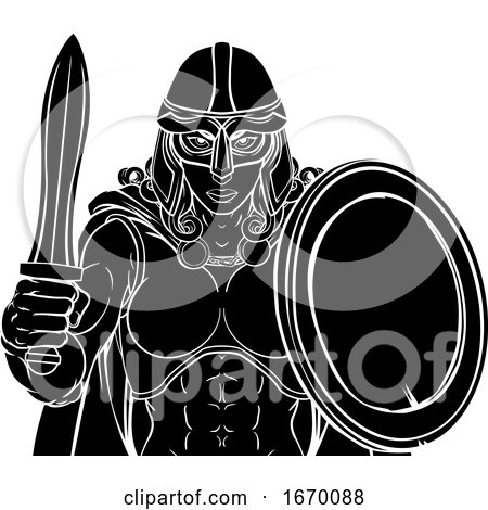 Viking Trojan Spartan Celtic Warrior Knight Woman by AtStockIllustration