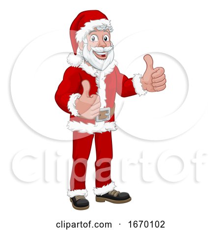 Young Handsome Santa Thumbs up Christmas Cartoon by AtStockIllustration